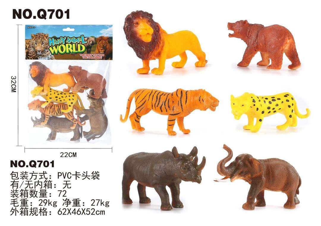 BIG WILD ANIMALS 6 PCS(BULK)