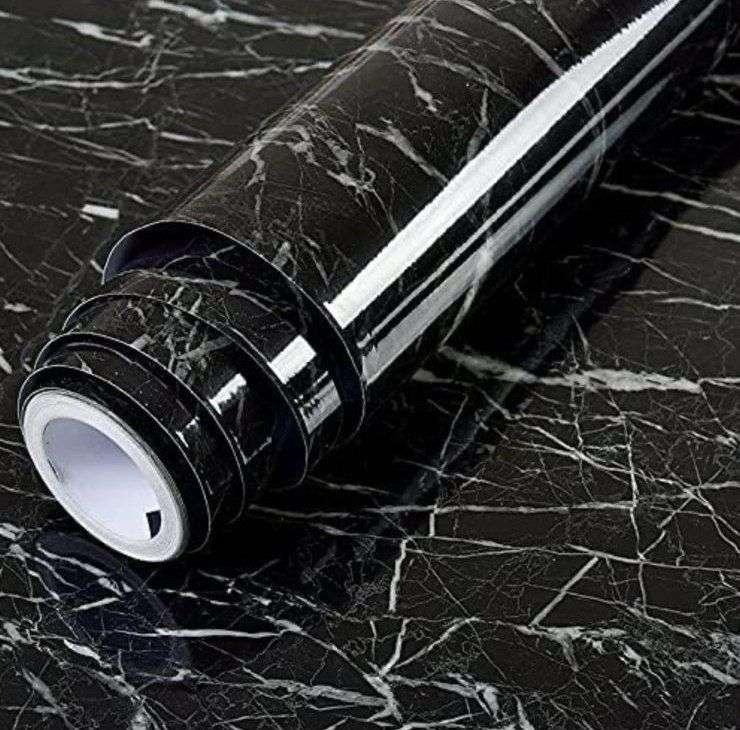 Self Adhesive Black Marbel Sticker Roll (60*200cm)